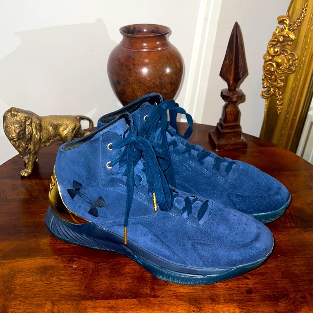 Under Armour Steph Curry 1 Lux Men’s Blue Suede & Leather High Tops Sneakers